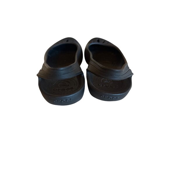 Crocs Kadee Black Lightweight Laser Cut Flat Slingback Comfort Shoes Size 7 - Picture 3 of 5